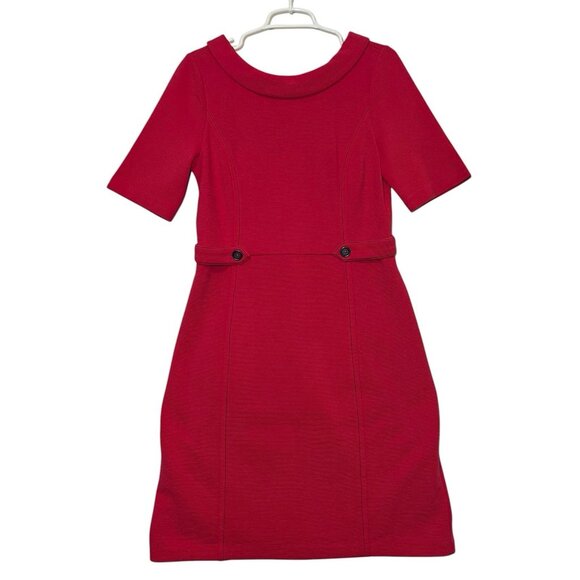 Boden Women’s Betty Ottoman Dress Size 10 R Hot Pink Stretch Lined Knee Short Sl - Picture 4 of 15